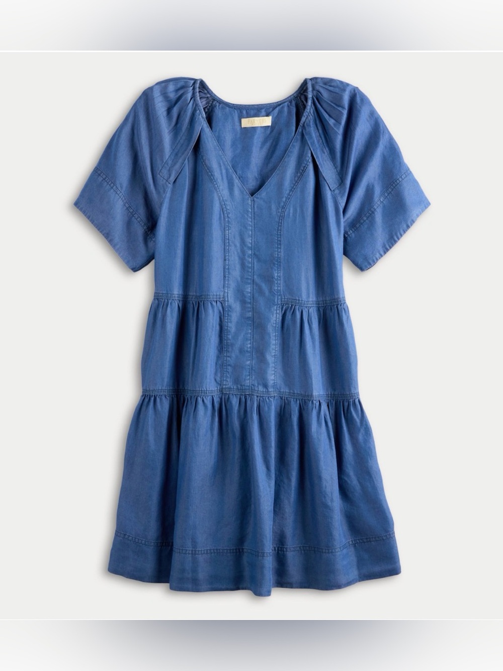 Women's Farmers Market V-Neck Tiered Denim Dress
